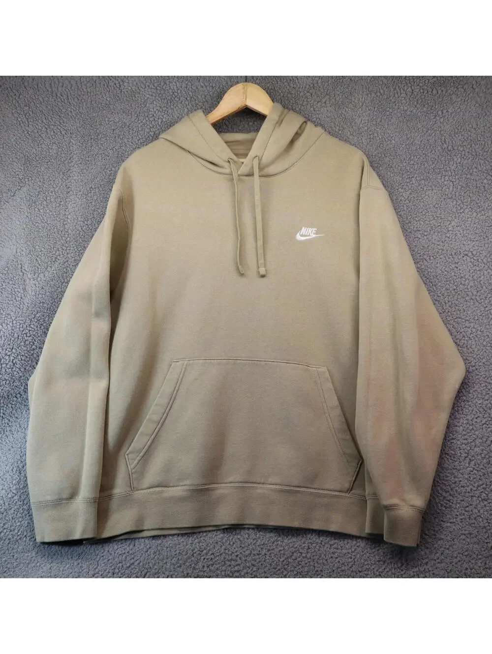 Nike Men XL Fleece Pullover Hoodie Tan Rattan RN 56323
